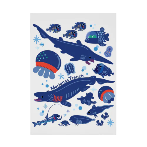 マリアナ海溝の深海生物たち Stickable Poster