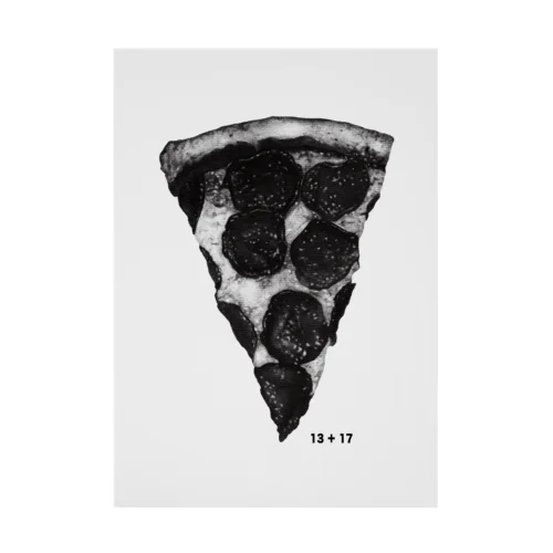 Black pizza Stickable Poster