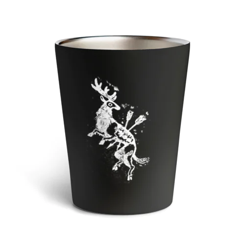 Deer & Arrow / dark tribe - black Thermo Tumbler