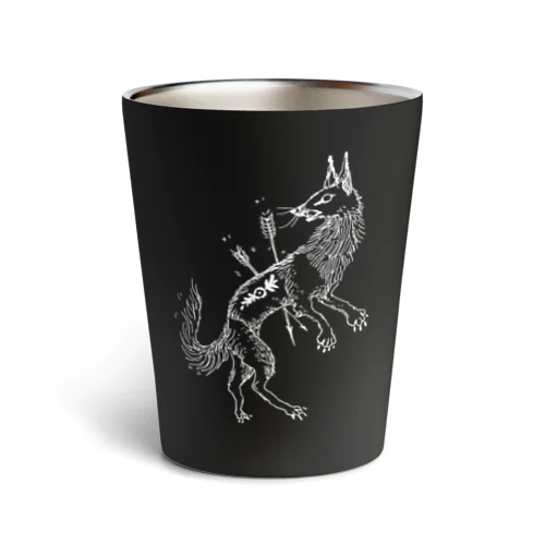 Fox & Arrow / dark tribe - black Thermo Tumbler