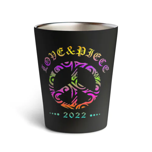 Love＆peaceシリーズRainbowcolorバージョン Thermo Tumbler