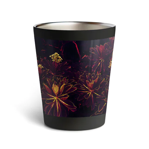 BLACK FLOWERS Thermo Tumbler