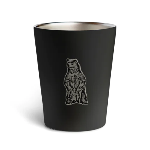 闇を抱えた木彫りっぽいクマ Thermo Tumbler