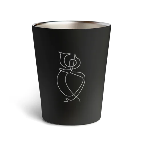 owl(white)　line art Thermo Tumbler