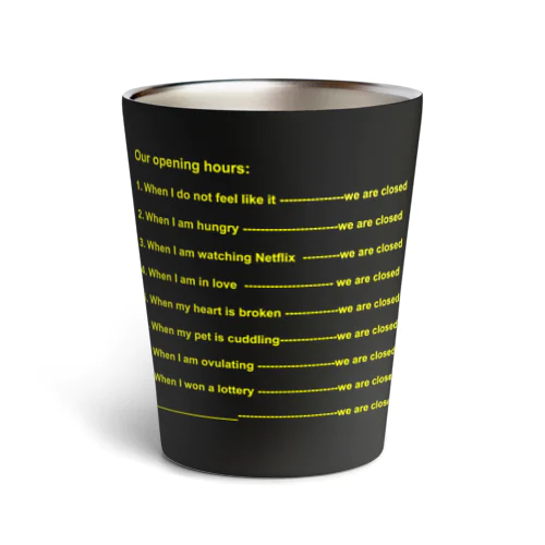 Opening Hours (Yellow) Thermo Tumbler