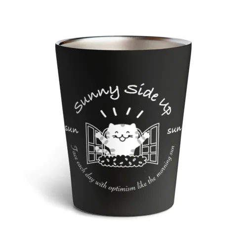 猫　Sunny Side Up (ブラック) Thermo Tumbler