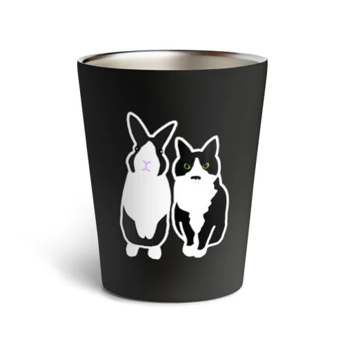 ダッチうさぎ(立)とハチワレねこ Thermo Tumbler