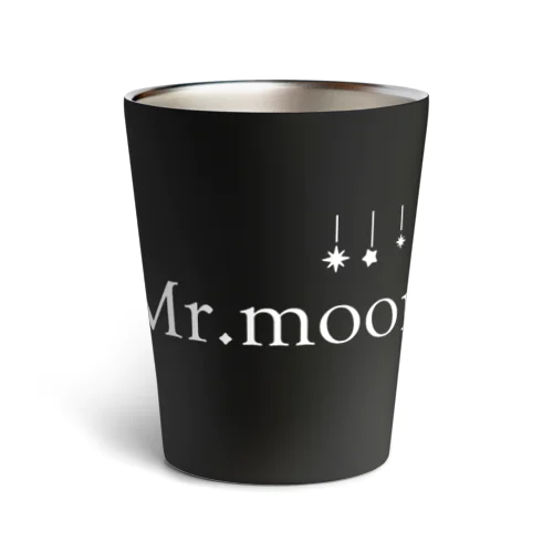 月夜と音とMr.moon 白色ロゴ Thermo Tumbler