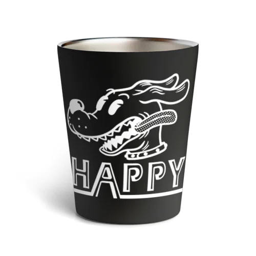 happy dog (white ink) Thermo Tumbler