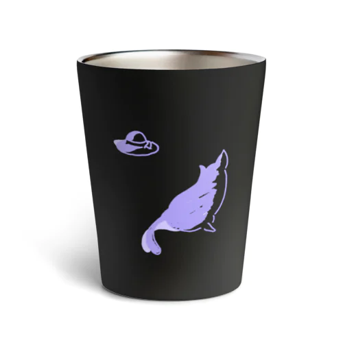 猫と帽子(紫) Thermo Tumbler