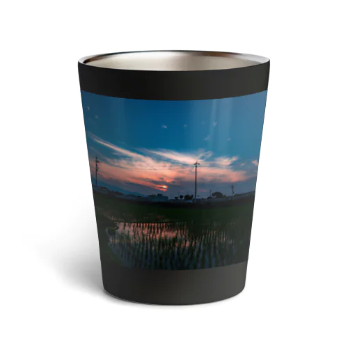 夕焼けの田んぼ Thermo Tumbler