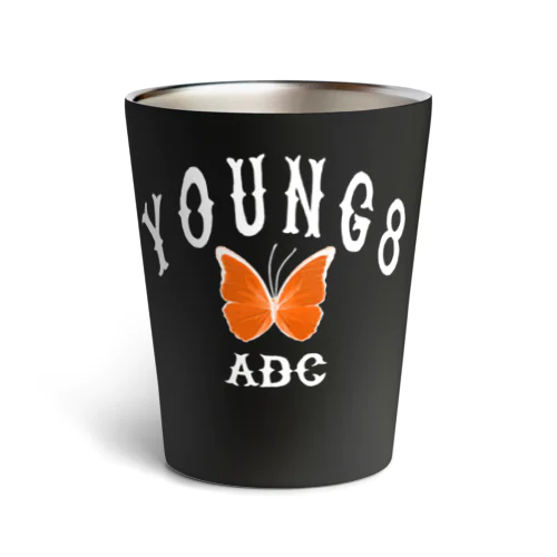 YOUNG8 butterfly  Black Thermo Tumbler