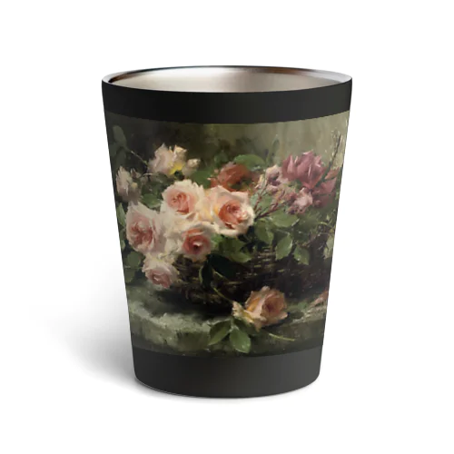 フランス・モルテルマン《バスケットのピンクの薔薇》 Thermo Tumbler