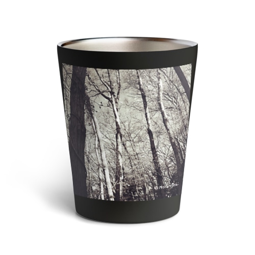 冬の森 （モノクロ）　 Thermo Tumbler