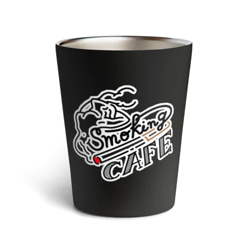 バック白ふち　smokingCAFE Thermo Tumbler