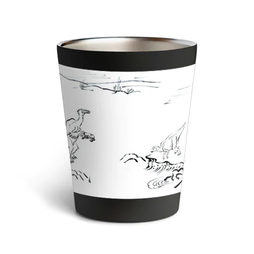 墨絵風恐竜画 Thermo Tumbler