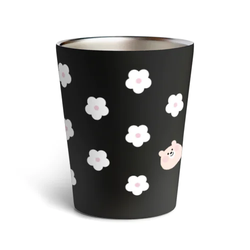 ふんわりお花のくまこ♡ホワイト Thermo Tumbler