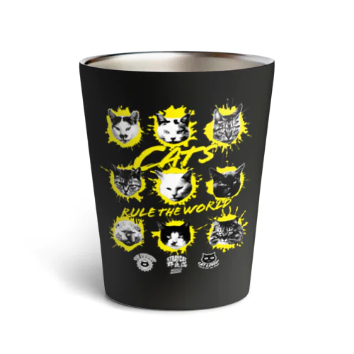 猫が世界を支配する9FACES（黄） Thermo Tumbler