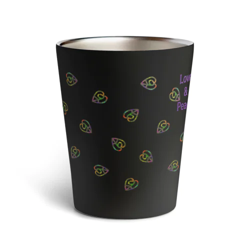 ナインピースハートちらしLove&Peace背景抜き Thermo Tumbler