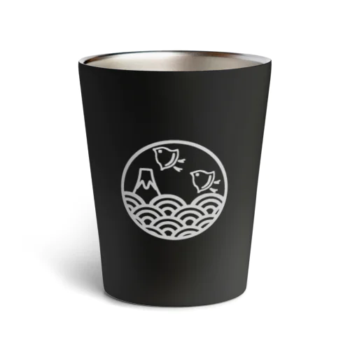 青海波と富士と千鳥(オフホワイト) Thermo Tumbler