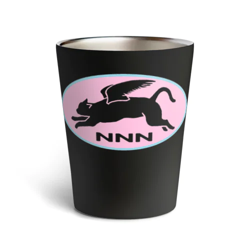 NNN（ねこねこネットワーク）ロゴっぽ。ピンク透明 Thermo Tumbler