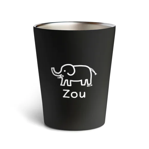 Zou (ゾウ) 白デザイン Thermo Tumbler