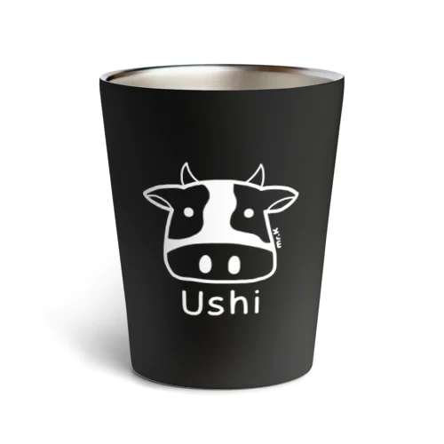 Ushi (牛) 白デザイン サーモタンブラー