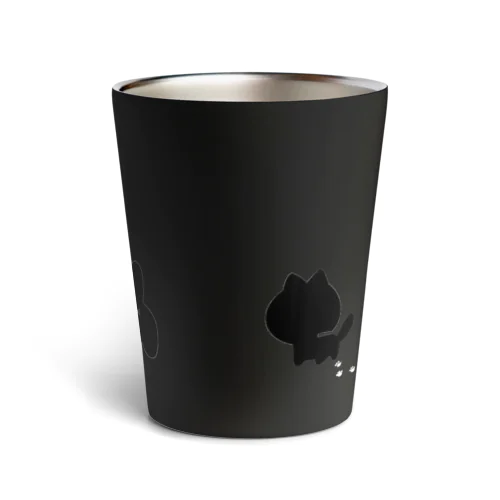 とけこむねこ 黒 Thermo Tumbler