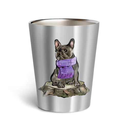 マフラー犬　フレンチブルドッグ　ブリンドル Thermo Tumbler