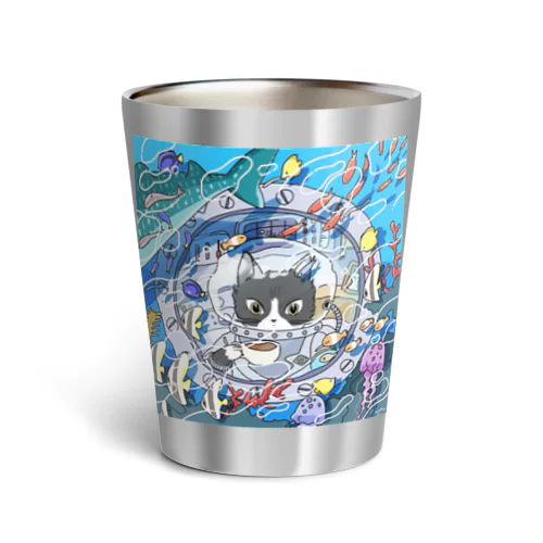 ぷにキャット【海】 Thermo Tumbler