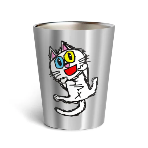 オッドアイの白猫エマメちゃんグッズ Thermo Tumbler