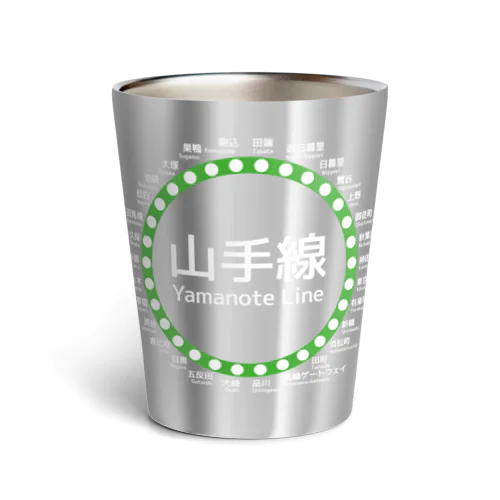 JR山手線路線図 白ロゴ Thermo Tumbler