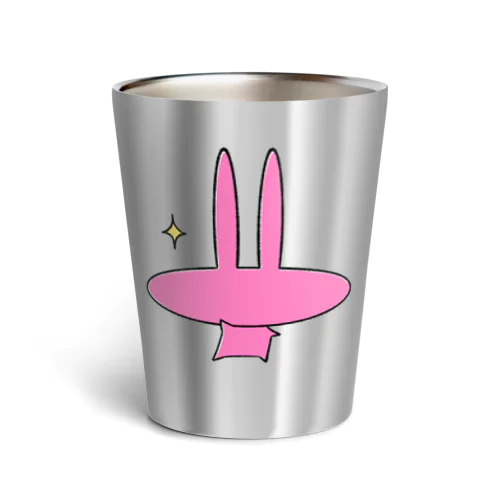 クールなピンクうさぎ Thermo Tumbler