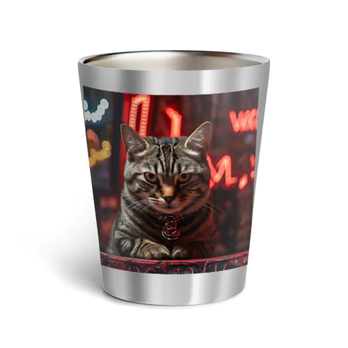 アメリカンショートヘア#1【ネオンストリートcat】 Thermo Tumbler