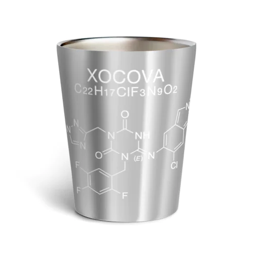XOCOVA C22H17ClF3N9O2-ゾコーバ-(Ensitrelvir-エンシトレルビル-)白ロゴ サーモタンブラー