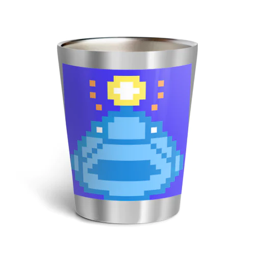 クエ＋あんこう（色付き）【ドット絵】 Thermo Tumbler