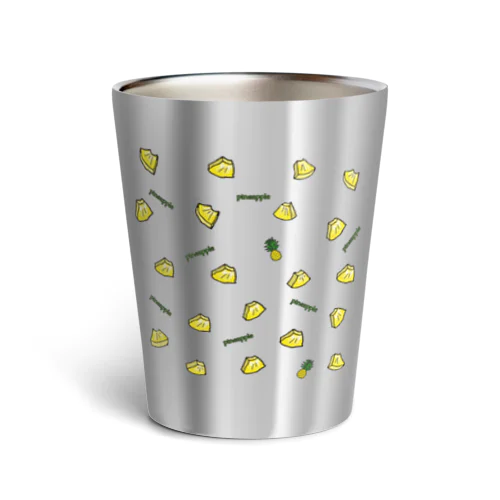 かわいい　パイナップル　フルーツ　総柄　　🍍 Thermo Tumbler