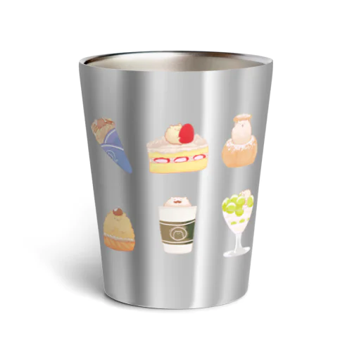 スイーツにまぎれるポメたち Thermo Tumbler