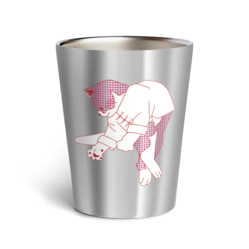 【赤ドット】猫功夫(猫カンフー)  Thermo Tumbler