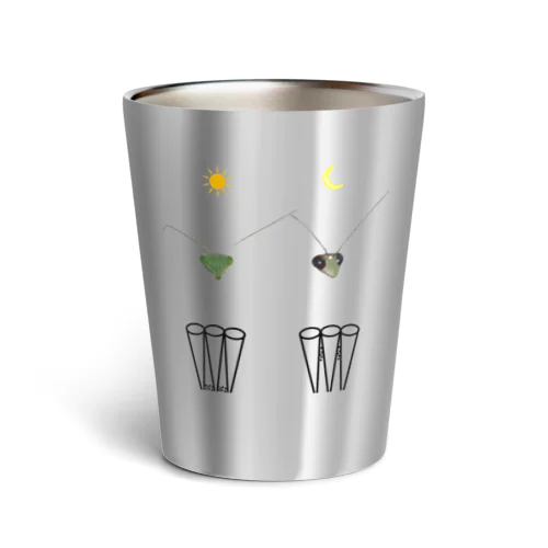 カマキリの昼と夜の複眼（絵文字、背景透過ver） Thermo Tumbler