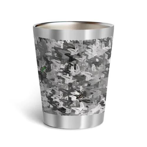 ちょうちょ　白黒 Thermo Tumbler