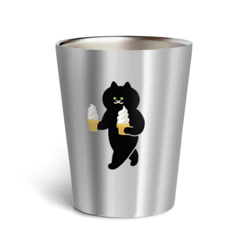 ソフトクリームを急ぎめに運ぶねこ Thermo Tumbler