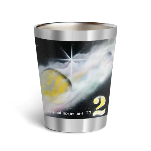 【NO.24 宇宙の雲海 〜original spray art〜】 Thermo Tumbler