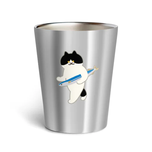 盗んだサンマと歩き出すねこ Thermo Tumbler