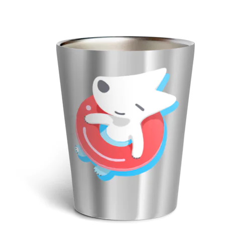 夏休みの犬（浮き輪でぷかぷか） Thermo Tumbler