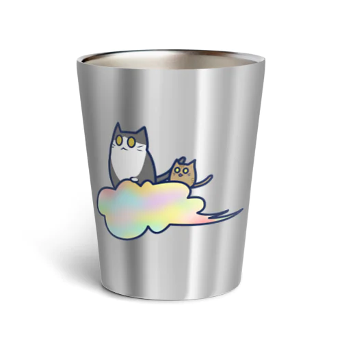 五色の雲と二匹の猫 Thermo Tumbler