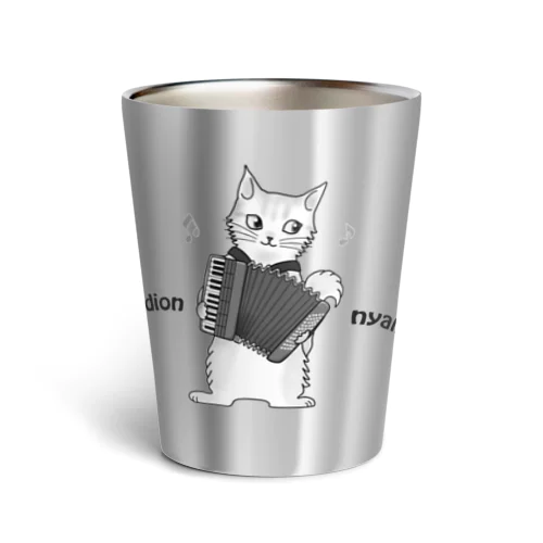 アコーディオンを弾く猫　accordion nyanko Thermo Tumbler