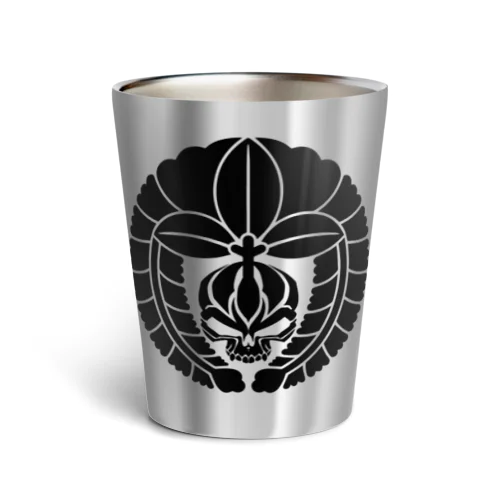 下がり藤に髑髏 黒（オリジナル家紋シリーズ） Thermo Tumbler