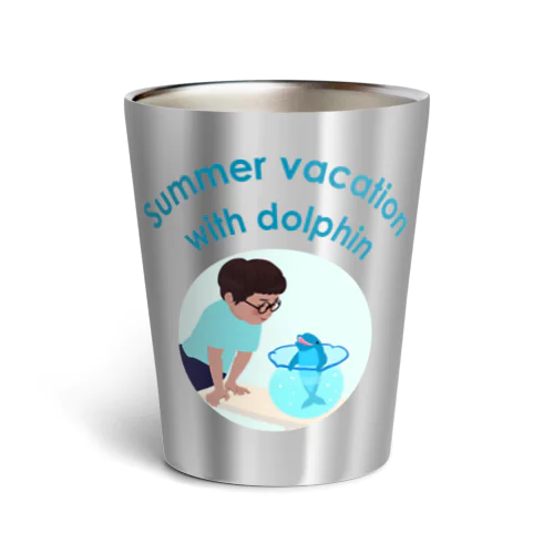 イルカといた夏休み(ロゴタイプ) Thermo Tumbler