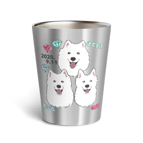 うちの子グッズ【獅子丸&牡丹&ぽてすけ】 Thermo Tumbler